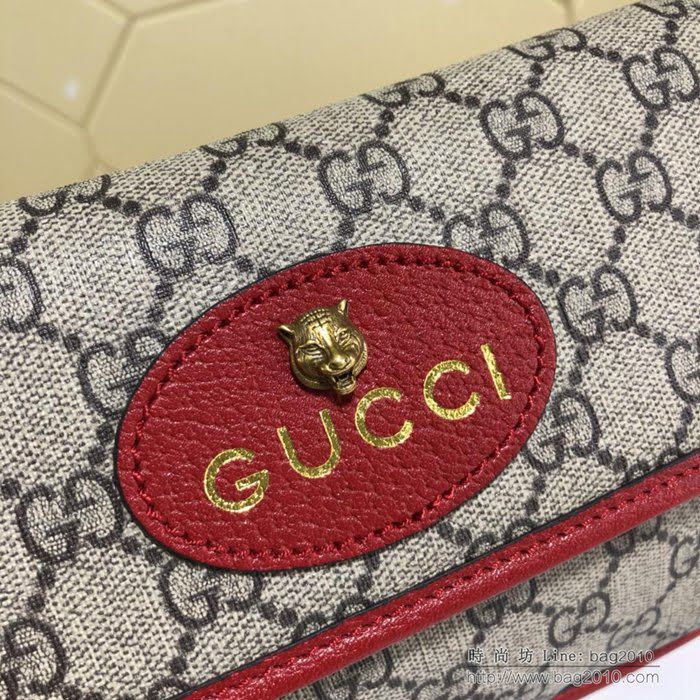 GUCCI古馳 新款 489617 Gucci女包 古馳單肩包 Gucci斜挎包 古馳虎頭標 肩帶可調 可做胸包腰包斜挎包 pvc/紅色  ydgq3424